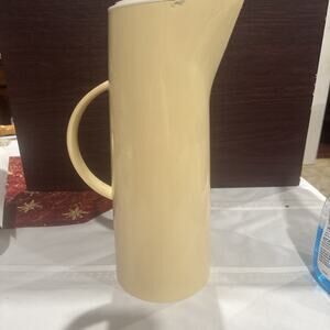 MCM MIKASA~TAKEFUJI INDUSTRIAL CO~JAPAN~Beige Glass THERMOS~MODERNIST 1 liter